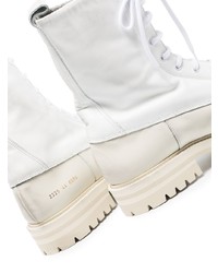 weiße Lederfreizeitstiefel von Common Projects