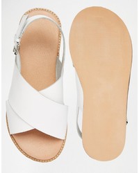 weiße Ledersandalen von Asos