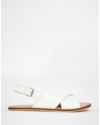 weiße Ledersandalen von Asos