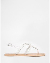 weiße Ledersandalen von Asos