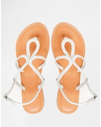 weiße Ledersandalen von Asos