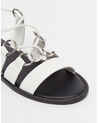 weiße Ledersandalen von Asos