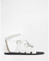 weiße Ledersandalen von Asos