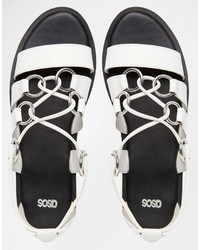 weiße Ledersandalen von Asos