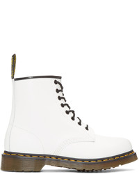 weiße Lederstiefel von Dr. Martens