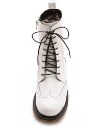 weiße Lederstiefel von Studio Pollini