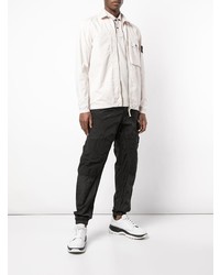 weiße leichte Shirtjacke von Stone Island