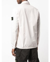 weiße leichte Shirtjacke von Stone Island