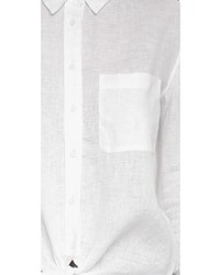 weiße Leinen Bluse mit Knöpfen von Equipment