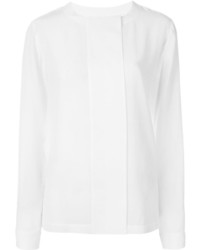 weiße Leinen Langarmbluse von DKNY