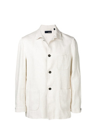 weiße Leinen Shirtjacke von Lardini