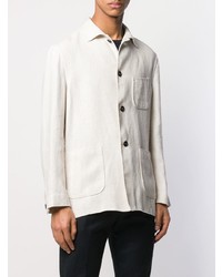 weiße Leinen Shirtjacke von Lardini