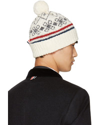 weiße Mohair Mütze von Thom Browne