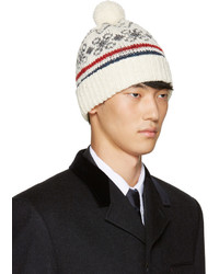 weiße Mohair Mütze von Thom Browne