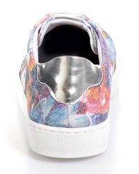 weiße niedrige Sneakers mit Blumenmuster von Alba Moda