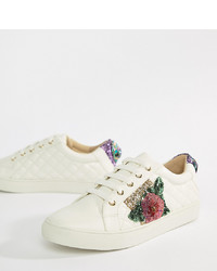 weiße niedrige Sneakers mit Blumenmuster von Kurt Geiger London