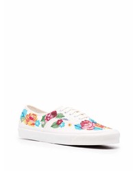 weiße niedrige Sneakers mit Blumenmuster von Vans