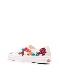 weiße niedrige Sneakers mit Blumenmuster von Vans