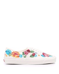 weiße niedrige Sneakers mit Blumenmuster von Vans