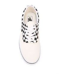 weiße niedrige Sneakers mit Karomuster von Vans