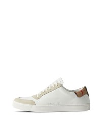 weiße niedrige Sneakers mit Karomuster von Burberry