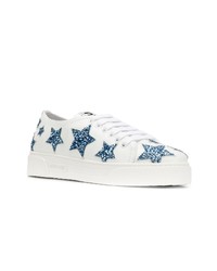 weiße niedrige Sneakers mit Sternenmuster von Miu Miu