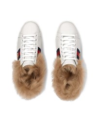 weiße niedrige Sneakers von Gucci