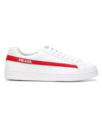 weiße niedrige Sneakers von Prada