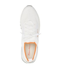 weiße niedrige Sneakers von Santoni