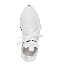 weiße niedrige Sneakers von Tom Ford