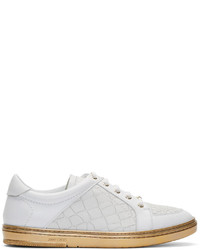 weiße niedrige Sneakers von Jimmy Choo