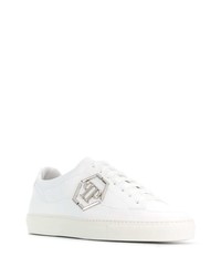 weiße niedrige Sneakers von Philipp Plein