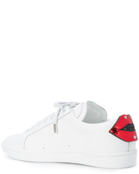 weiße niedrige Sneakers von Saint Laurent