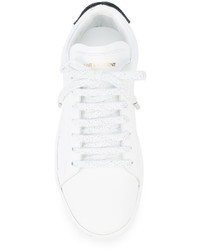 weiße niedrige Sneakers von Saint Laurent