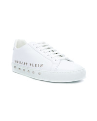 weiße niedrige Sneakers von Philipp Plein