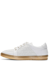 weiße niedrige Sneakers von Jimmy Choo