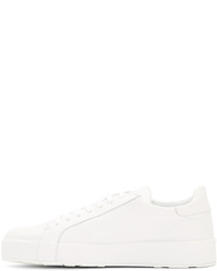 weiße niedrige Sneakers von Jil Sander