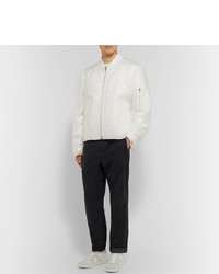 weiße Nylon Bomberjacke von Helmut Lang