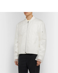 weiße Nylon Bomberjacke von Helmut Lang