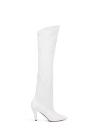 weiße Overknee Stiefel aus Leder von Givenchy