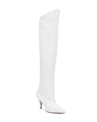 weiße Overknee Stiefel aus Leder von Givenchy
