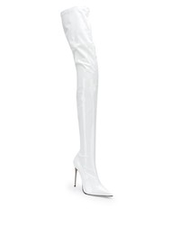 weiße Overknee Stiefel aus Leder von Le Silla