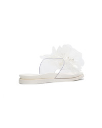 weiße Sandaletten mit Blumenmuster von Simone Rocha