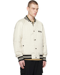 weiße Satin Bomberjacke von BOSS