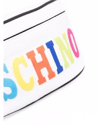 weiße Segeltuch Bauchtasche von Moschino