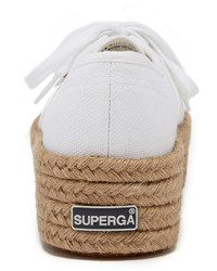 weiße Segeltuch Espadrilles von Superga