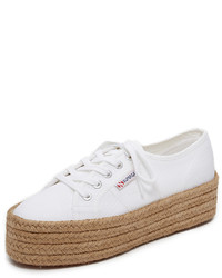 weiße Segeltuch Espadrilles von Superga