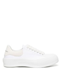 weiße Segeltuch niedrige Sneakers von Alexander McQueen