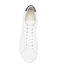 weiße Segeltuch niedrige Sneakers von Saint Laurent