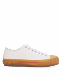 weiße Segeltuch niedrige Sneakers von Burberry
